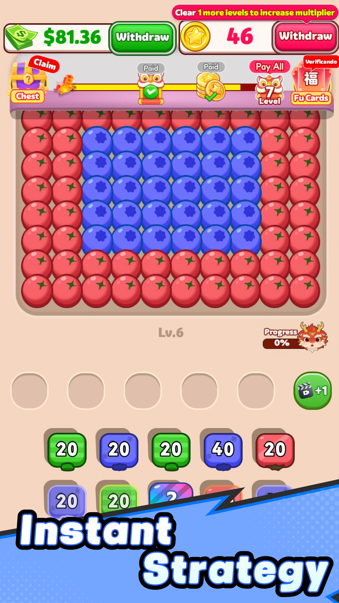 Pop Rampage: Balloon Blast in-game screenshot showing colorful balloons and UI